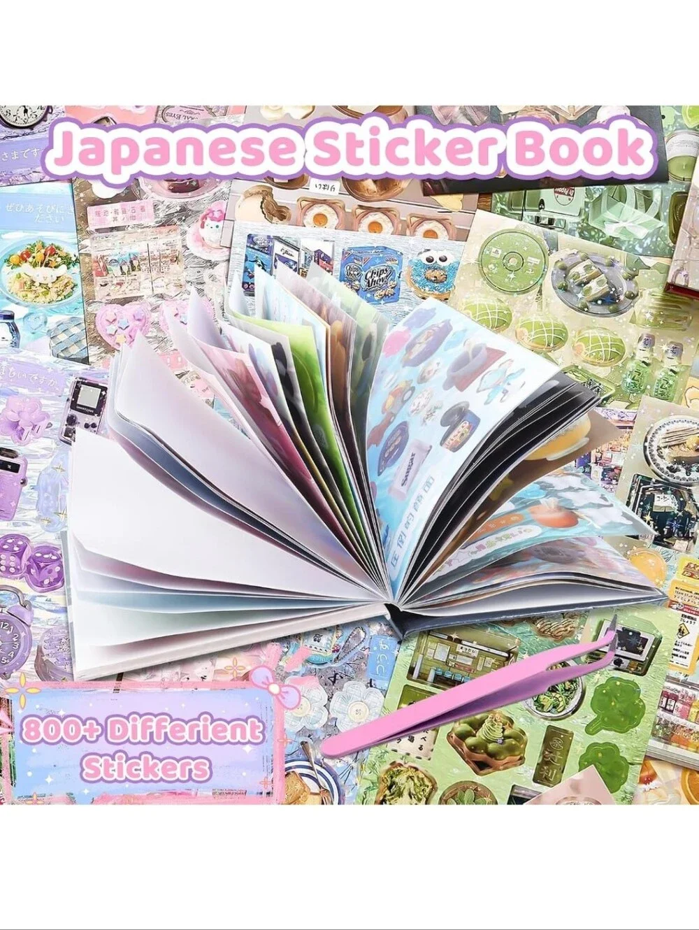 Kawaii Decorative Sticker Album - Pink Cute Sweets Design